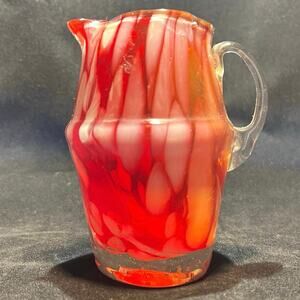 Hand Blown Tulip Vase, Orange 8.5 in.